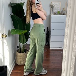 Shop Cider Green Low waisted Cargo Pants